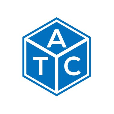 Siyah arka planda ATC harf logosu tasarımı. ATC yaratıcı harflerin baş harfleri logo kavramı. ATC harf tasarımı.