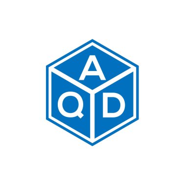 Siyah arkaplanda AQD harf logosu tasarımı. AQD yaratıcı harflerin baş harfleri logo kavramı. AQD harf tasarımı.