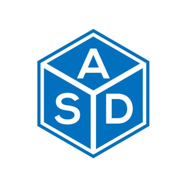 Siyah arka planda ASD harf logosu tasarımı. ASD yaratıcı harflerin baş harfleri logo konsepti. ASD harf tasarımı.