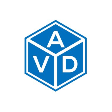 Siyah arka planda AVD harf logosu tasarımı. AVD yaratıcı harflerin baş harfleri logo kavramı. AVD harf tasarımı.