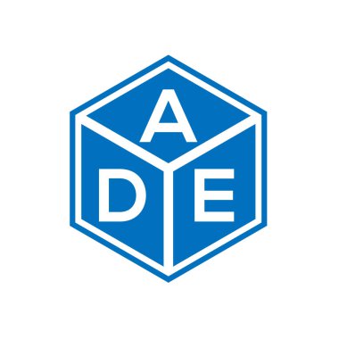 Siyah arkaplanda ADE harf logosu tasarımı. ADE yaratıcı harfler logosu konsepti. ADE harf tasarımı.