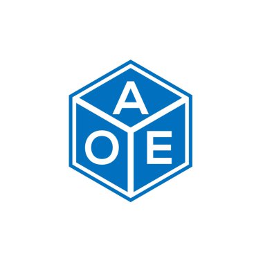 Siyah arka planda AOE harf logosu tasarımı. AOE yaratıcı harflerin baş harfleri logo kavramı. AOE harf tasarımı.