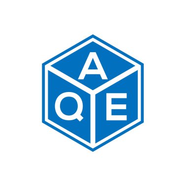 Siyah arka planda AQE harf logosu tasarımı. AQE yaratıcı harflerin baş harfleri logo konsepti. AQE harf tasarımı.