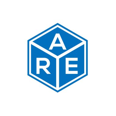 Siyah arkaplanda harf logosu tasarımı. Yaratıcı harflerin baş harfleri logo konsepti. are harf tasarımı.