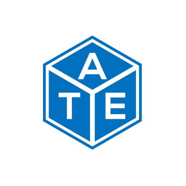 ATE harf logosu tasarımı siyah arka planda. Yaratıcı harflerin baş harfleri logo konsepti. ATE harf tasarımı.