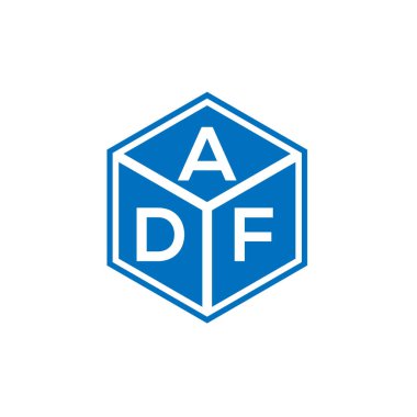 Siyah arka planda ADF harf logosu tasarımı. ADF yaratıcı harflerin baş harfleri logo kavramı. ADF harf tasarımı.