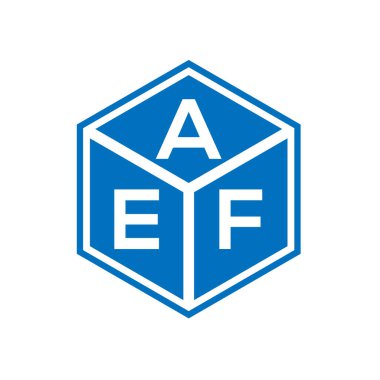 Siyah arka planda AEF harf logosu tasarımı. AEF yaratıcı harflerin baş harfleri logo kavramı. AEF harf tasarımı.
