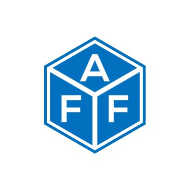 Siyah arka planda AFF harf logosu tasarımı. AFF yaratıcı harflerin baş harfleri logo kavramı. AFF harf tasarımı.