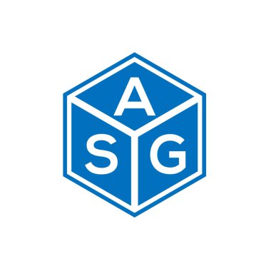 Siyah arka planda ASG harf logosu tasarımı. ASG yaratıcı harflerin baş harfleri logo kavramı. ASG harf tasarımı.