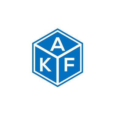 Siyah arka planda AKF harf logosu tasarımı. AKF yaratıcı harflerin baş harfleri logo kavramı. AKF harf tasarımı.