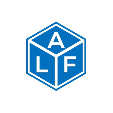 Siyah arka planda ALF harf logosu tasarımı. ALF yaratıcı harflerin baş harfleri logo kavramı. ALF harf tasarımı.
