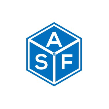 Siyah arka planda ASF harf logosu tasarımı. ASF yaratıcı harflerin baş harfleri logo kavramı. ASF harf tasarımı.