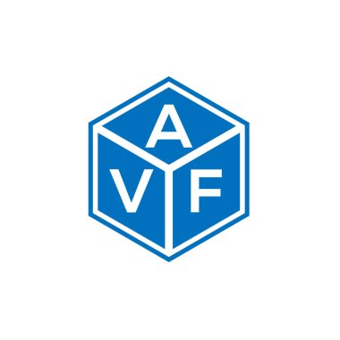 Siyah arka planda AVF harf logosu tasarımı. AVF yaratıcı harflerin baş harfleri logo kavramı. AVF harf tasarımı.