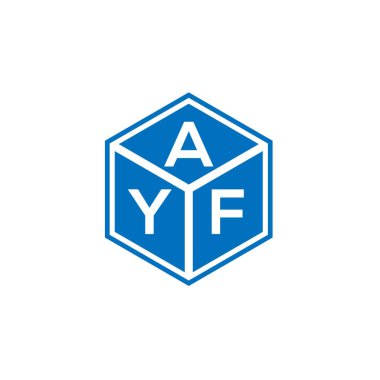 Siyah arka planda AYF harf logosu tasarımı. AYF yaratıcı harflerin baş harfleri logo kavramı. AYF harf tasarımı.