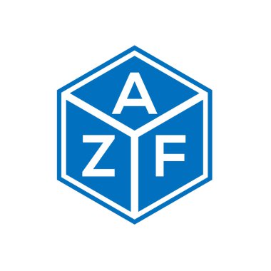 Siyah arka planda AZF harf logosu tasarımı. AZF yaratıcı harf logosu konsepti. AZF harf tasarımı.