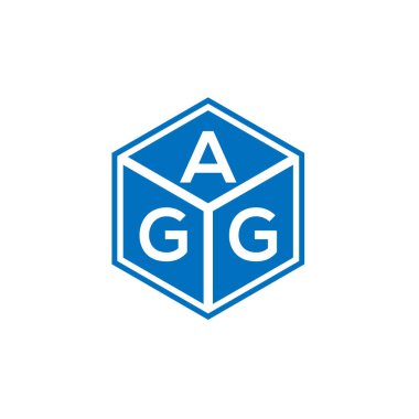 Siyah arkaplanda AGG harf logosu tasarımı. AGG yaratıcı harflerin baş harfleri logo kavramı. AGG harf tasarımı.