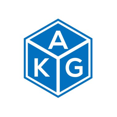 Siyah arkaplanda AKG harf logosu tasarımı. AKG yaratıcı harf logosu konsepti. AKG harf tasarımı.