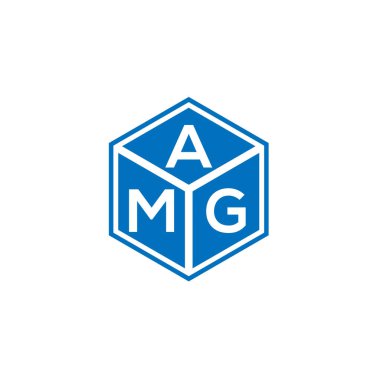 Siyah arka planda AMG harf logosu tasarımı. AMG yaratıcı harflerin baş harfleri logo kavramı. AMG harf tasarımı.