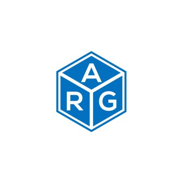 Siyah arkaplanda ARG harfi logo tasarımı. ARG yaratıcı harflerin baş harfleri logo kavramı. ARG harf tasarımı.