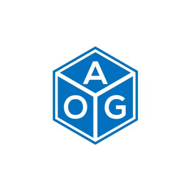 Siyah arka planda AOG harf logosu tasarımı. AOG yaratıcı harflerin baş harfleri logo kavramı. AOG harf tasarımı.