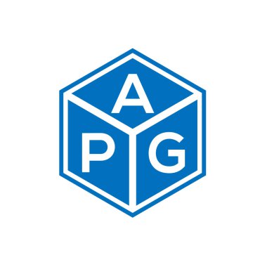 Siyah arkaplanda APG harf logosu tasarımı. APG yaratıcı harflerin baş harfleri logo kavramı. APG harf tasarımı.