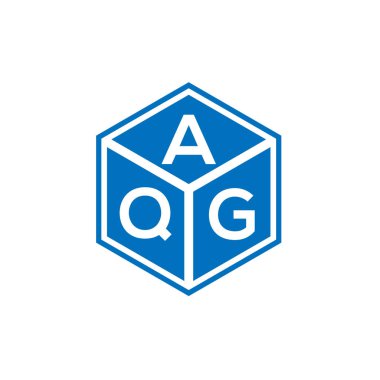 Siyah arkaplanda AQG harf logosu tasarımı. AQG yaratıcı harflerin baş harfleri logo kavramı. AQG harf tasarımı.
