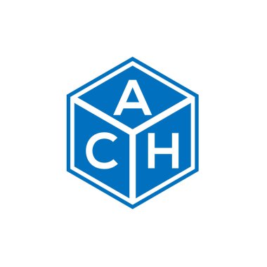 Siyah arka planda ACH harf logosu tasarımı. ACH yaratıcı harflerin baş harfleri logo kavramı. ACH harf tasarımı.