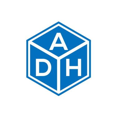 Siyah arka planda ADH harf logosu tasarımı. ADH yaratıcı harflerin baş harfleri logo kavramı. ADH harf tasarımı.