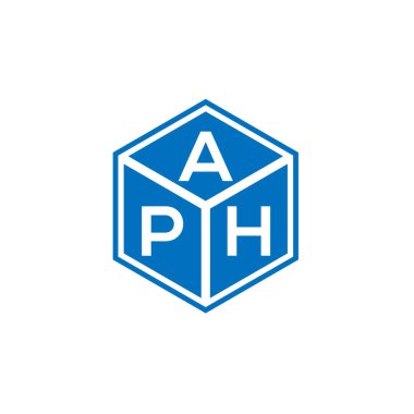 Siyah arka planda APH harf logosu tasarımı. APH yaratıcı harflerin baş harfleri logo kavramı. APH harf tasarımı.