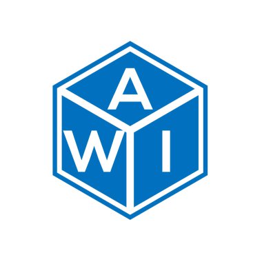 Siyah arka planda AWI harf logosu tasarımı. AWI yaratıcı harfler logosu konsepti. AWI harf tasarımı.