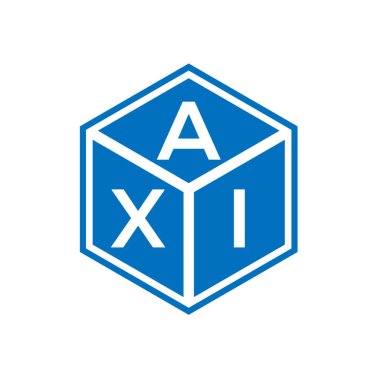 Siyah arka planda AXI harf logosu tasarımı. AXI yaratıcı harflerin baş harfleri logo kavramı. AXI harf tasarımı.
