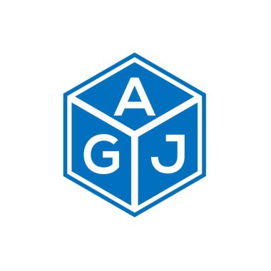 Siyah arka planda AGJ harf logosu tasarımı. AGJ yaratıcı harflerin baş harfleri logo kavramı. AGJ harf tasarımı.