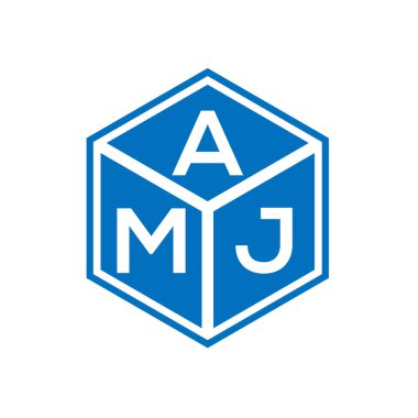 Siyah arka planda AMJ harf logosu tasarımı. AMJ yaratıcı harflerin baş harfleri logo kavramı. AMJ harf tasarımı.