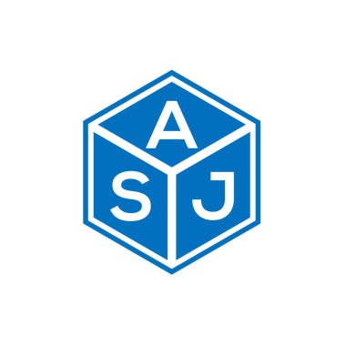 ASJ harf logosu tasarımı siyah arka planda. ASJ yaratıcı harflerin baş harfleri logo kavramı. ASJ harf tasarımı.
