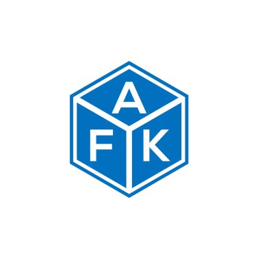 Siyah arka planda AFK harf logosu tasarımı. AFK yaratıcı harflerin baş harfleri logo kavramı. AFK harf tasarımı.