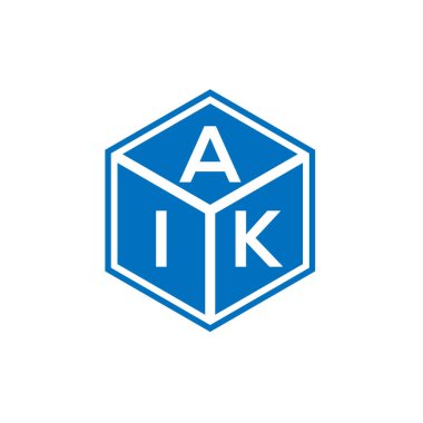 Siyah arkaplanda AIK harf logosu tasarımı. AIK yaratıcı harflerin baş harfleri logo kavramı. AIK harf tasarımı.