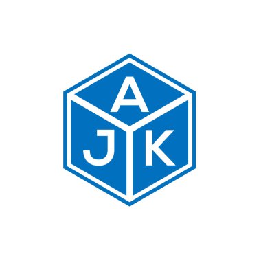 Siyah arka planda AJK harf logosu tasarımı. AJK yaratıcı harflerin baş harfleri logo kavramı. AJK harf tasarımı.