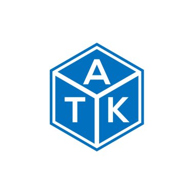 Siyah arka planda ATK harf logosu tasarımı. ATK yaratıcı harflerin baş harfleri logo kavramı. ATK harf tasarımı.