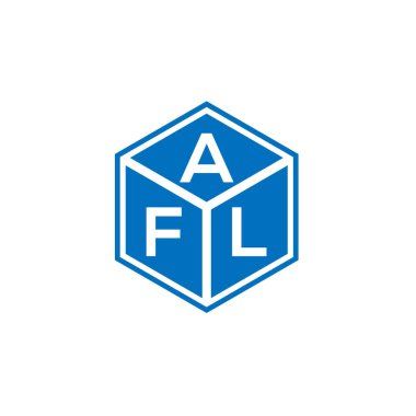 Siyah arka planda AFL harf logosu tasarımı. AFL yaratıcı harflerin baş harfleri logo kavramı. AFL harf tasarımı.