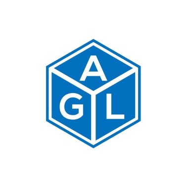 Siyah arkaplanda AGL harf logosu tasarımı. AGL yaratıcı harflerin baş harfleri logo kavramı. AGL harf tasarımı.