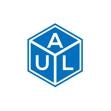 Siyah arka planda AUL harf logosu tasarımı. AUL yaratıcı harflerin baş harfleri logo kavramı. AUL harf tasarımı.