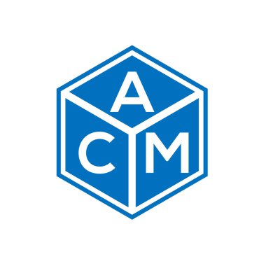Siyah arkaplanda ACM harf logosu tasarımı. ACM yaratıcı harflerin baş harfleri logo kavramı. ACM harf tasarımı.