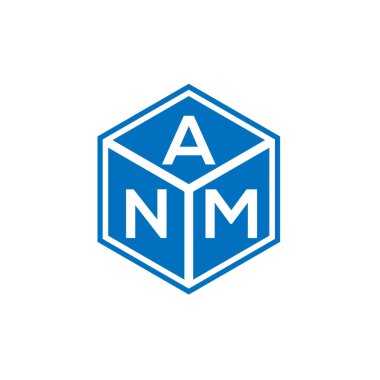 Siyah arka planda ANM harf logosu tasarımı. ANM yaratıcı harflerin baş harfleri logo kavramı. ANM harf tasarımı.