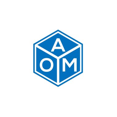 Siyah arka planda AOM harf logosu tasarımı. AOM yaratıcı harflerin baş harfleri logo kavramı. AOM harf tasarımı.