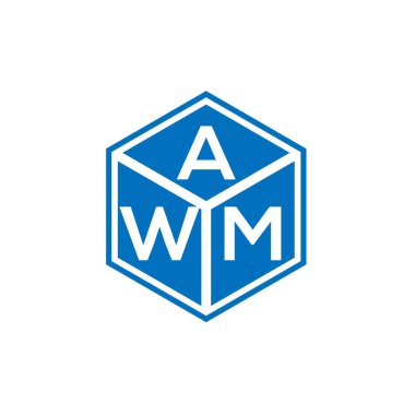 Siyah arka planda AWM harf logosu tasarımı. AWM yaratıcı harflerin baş harfleri logo kavramı. AWM harf tasarımı.