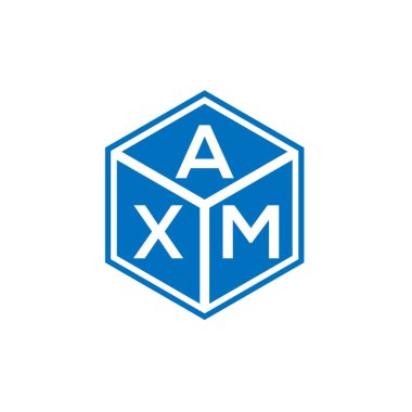 Siyah arkaplanda AXM harf logosu tasarımı. AXM yaratıcı harflerin baş harfleri logo kavramı. AXM harf tasarımı.