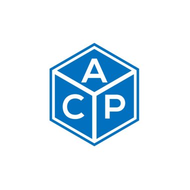 Siyah arka planda ACP harf logosu tasarımı. ACP yaratıcı harflerin baş harfleri logo kavramı. ACP harf tasarımı.