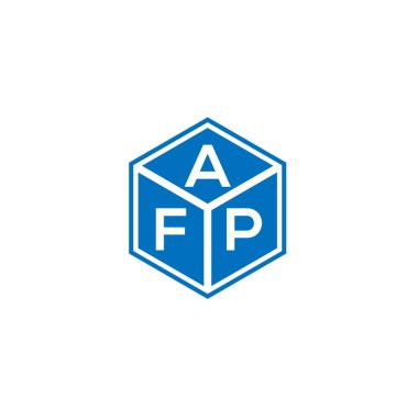 AFP 'nin siyah arkaplan üzerine logo tasarımı. AFP yaratıcı harflerin baş harfleri logo konsepti. AFP mektup tasarımı.