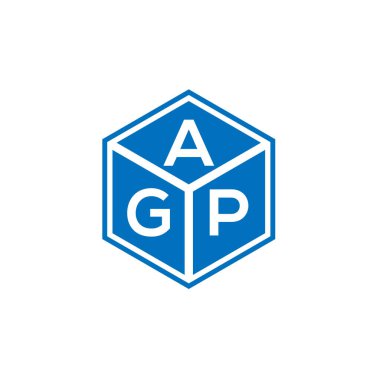 Siyah arka planda AGP harf logosu tasarımı. AGP yaratıcı harflerin baş harfleri logo kavramı. AGP harf tasarımı.