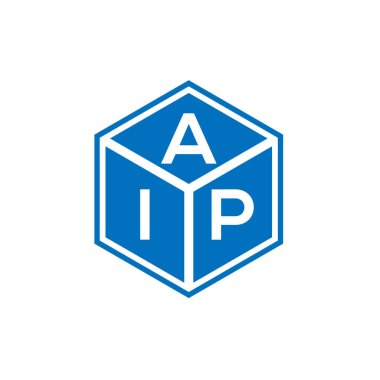 Siyah arka planda AIP mektup logosu tasarımı. AIP yaratıcı harfler logosu konsepti. AIP harf tasarımı.